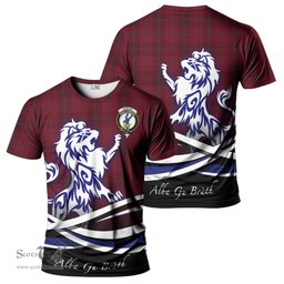 ScotsTee Shop Scottish Stirling of Keir Clan Crest Tartan T Shirt Alba Gu Brath Regal Lion Emblem