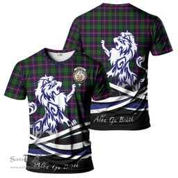 ScotsTee Shop Scottish Urquhart Modern Clan Crest Tartan T Shirt Alba Gu Brath Regal Lion Emblem