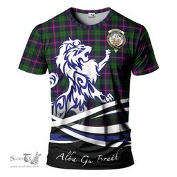 ScotsTee Shop Scottish Urquhart Modern Clan Crest Tartan T Shirt Alba Gu Brath Regal Lion Emblem