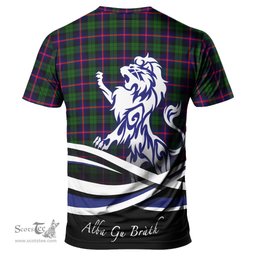 ScotsTee Shop Scottish Urquhart Modern Clan Crest Tartan T Shirt Alba Gu Brath Regal Lion Emblem