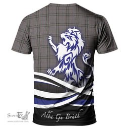ScotsTee Shop Scottish Stewart Grey Clan Crest Tartan T Shirt Alba Gu Brath Regal Lion Emblem