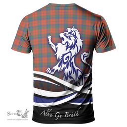 ScotsTee Shop Scottish Robertson Ancient Clan Crest Tartan T Shirt Alba Gu Brath Regal Lion Emblem