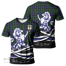 ScotsTee Shop Scottish Mowat Clan Crest Tartan T Shirt Alba Gu Brath Regal Lion Emblem