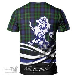 ScotsTee Shop Scottish Mowat Clan Crest Tartan T Shirt Alba Gu Brath Regal Lion Emblem