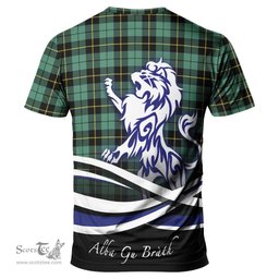 ScotsTee Shop Scottish Wallace Hunting Ancient Clan Crest Tartan T Shirt Alba Gu Brath Regal Lion Emblem