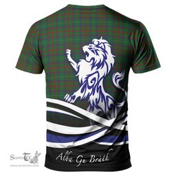 ScotsTee Shop Scottish Shaw of Tordarroch Green Hunting Clan Crest Tartan T Shirt Alba Gu Brath Regal Lion Emblem