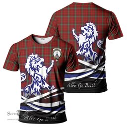 ScotsTee Shop Scottish Morrison Red Clan Crest Tartan T Shirt Alba Gu Brath Regal Lion Emblem