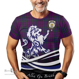 ScotsTee Shop Scottish Wardlaw Clan Crest Tartan T Shirt Alba Gu Brath Regal Lion Emblem