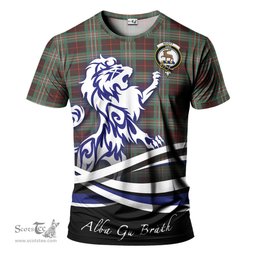 ScotsTee Shop Scottish Scott Brown Ancient Clan Crest Tartan T Shirt Alba Gu Brath Regal Lion Emblem
