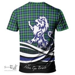 ScotsTee Shop Scottish Murray of Atholl Ancient Clan Crest Tartan T Shirt Alba Gu Brath Regal Lion Emblem