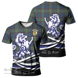ScotsTee Shop Scottish Nicolson Hunting Ancient Clan Crest Tartan T Shirt Alba Gu Brath Regal Lion Emblem