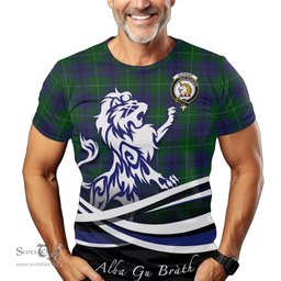 ScotsTee Shop Scottish Oliphant Clan Crest Tartan T Shirt Alba Gu Brath Regal Lion Emblem