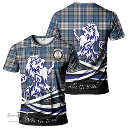 ScotsTee Shop Scottish Napier Modern Clan Crest Tartan T Shirt Alba Gu Brath Regal Lion Emblem