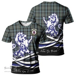ScotsTee Shop Scottish Ogilvie (Ogilvy) Hunting Clan Crest Tartan T Shirt Alba Gu Brath Regal Lion Emblem