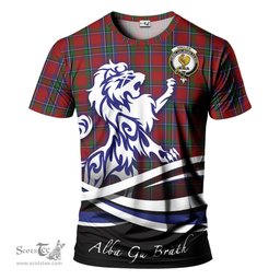 ScotsTee Shop Scottish Sinclair Clan Crest Tartan T Shirt Alba Gu Brath Regal Lion Emblem