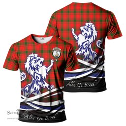 ScotsTee Shop Scottish MacQuarrie Modern Clan Crest Tartan T Shirt Alba Gu Brath Regal Lion Emblem