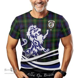 ScotsTee Shop Scottish Watson Clan Crest Tartan T Shirt Alba Gu Brath Regal Lion Emblem