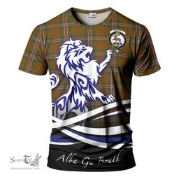 ScotsTee Shop Scottish Scott Brown Modern Clan Crest Tartan T Shirt Alba Gu Brath Regal Lion Emblem