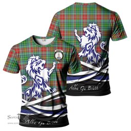 ScotsTee Shop Scottish Muirhead Clan Crest Tartan T Shirt Alba Gu Brath Regal Lion Emblem