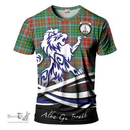 ScotsTee Shop Scottish Muirhead Clan Crest Tartan T Shirt Alba Gu Brath Regal Lion Emblem