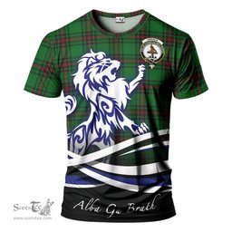 ScotsTee Shop Scottish Orrock Clan Crest Tartan T Shirt Alba Gu Brath Regal Lion Emblem