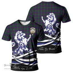 ScotsTee Shop Scottish Urquhart Clan Crest Tartan T Shirt Alba Gu Brath Regal Lion Emblem