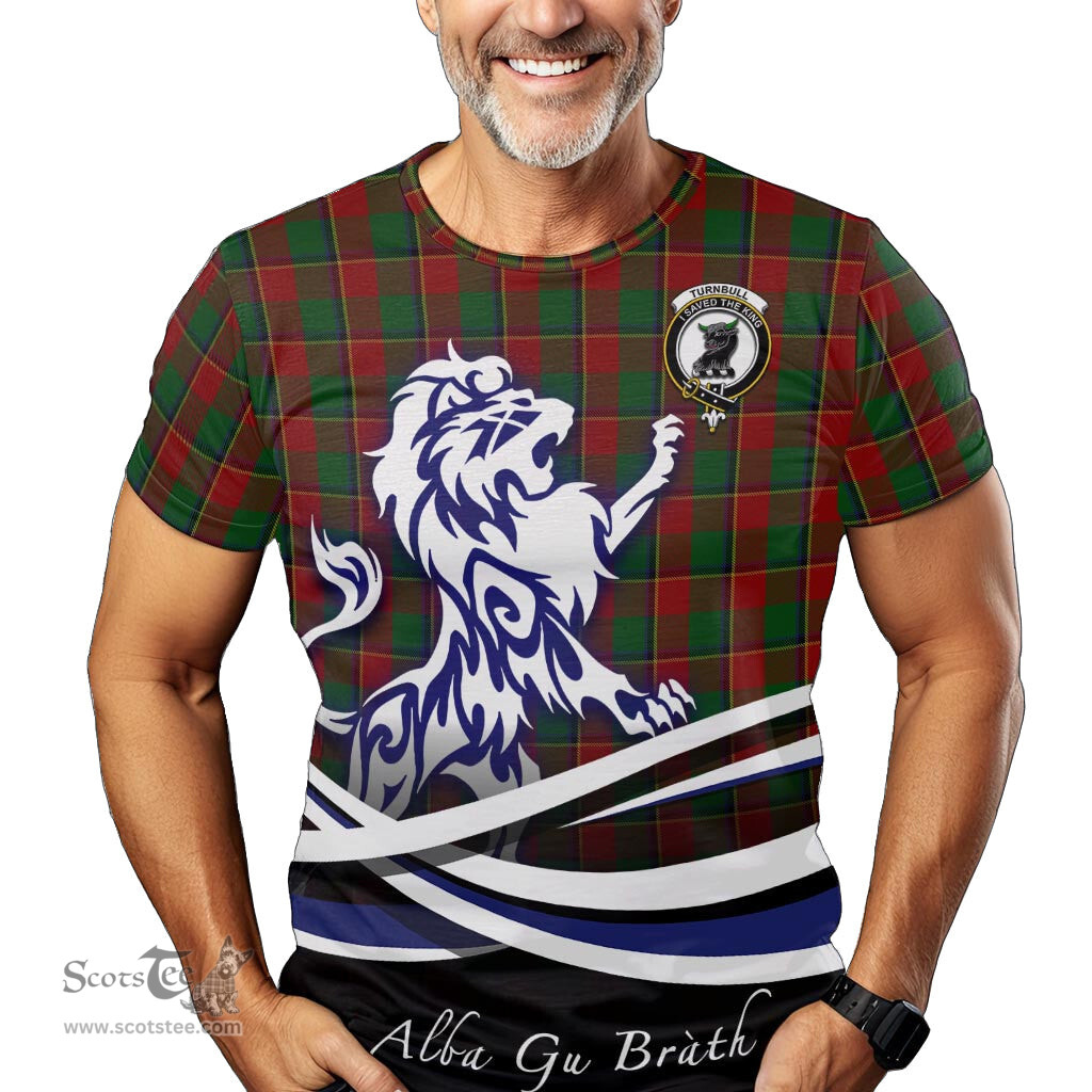 ScotsTee Shop Scottish Turnbull Dress Clan Crest Tartan T Shirt Alba Gu Brath Regal Lion Emblem