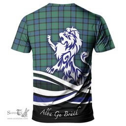 ScotsTee Shop Scottish Sinclair Hunting Ancient Clan Crest Tartan T Shirt Alba Gu Brath Regal Lion Emblem