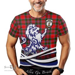 ScotsTee Shop Scottish Spens Modern Clan Crest Tartan T Shirt Alba Gu Brath Regal Lion Emblem