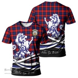 ScotsTee Shop Scottish MacLachlan Modern Clan Crest Tartan T Shirt Alba Gu Brath Regal Lion Emblem