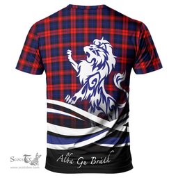 ScotsTee Shop Scottish MacLachlan Modern Clan Crest Tartan T Shirt Alba Gu Brath Regal Lion Emblem