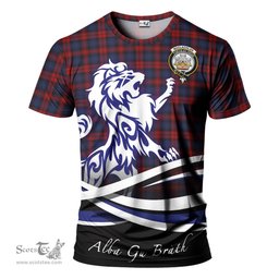ScotsTee Shop Scottish MacLachlan Clan Crest Tartan T Shirt Alba Gu Brath Regal Lion Emblem