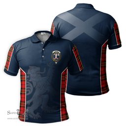 ScotsTee Shop Scottish Brodie Modern Clan Crest Scottish Lion Rampant Sport Style Tartan Polo Shirt