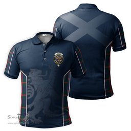 ScotsTee Shop Scottish Agnew Modern Clan Crest Scottish Lion Rampant Sport Style Tartan Polo Shirt