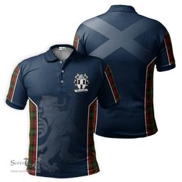ScotsTee Shop Scottish Blackstock Red Dress Clan Crest Scottish Lion Rampant Sport Style Tartan Polo Shirt
