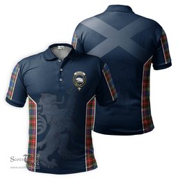 ScotsTee Shop Scottish Bethune Clan Crest Scottish Lion Rampant Sport Style Tartan Polo Shirt