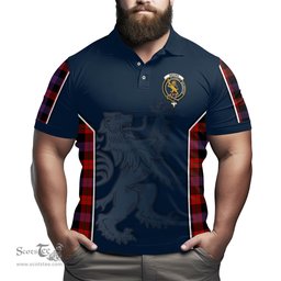 ScotsTee Shop Scottish Brown Clan Crest Scottish Lion Rampant Sport Style Tartan Polo Shirt
