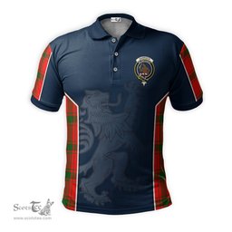 ScotsTee Shop Scottish Darroch Clan Crest Scottish Lion Rampant Sport Style Tartan Polo Shirt