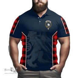 ScotsTee Shop Scottish Cunningham Modern Clan Crest Scottish Lion Rampant Sport Style Tartan Polo Shirt
