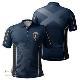 ScotsTee Shop Scottish Fleming Clan Crest Scottish Lion Rampant Sport Style Tartan Polo Shirt