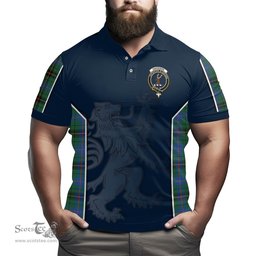ScotsTee Shop Scottish Davidson Ancient Clan Crest Scottish Lion Rampant Sport Style Tartan Polo Shirt