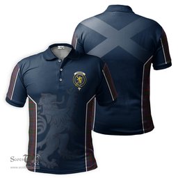 ScotsTee Shop Scottish Cumming Clan Crest Scottish Lion Rampant Sport Style Tartan Polo Shirt