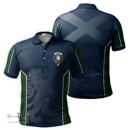 ScotsTee Shop Scottish Dunbar Hunting Clan Crest Scottish Lion Rampant Sport Style Tartan Polo Shirt