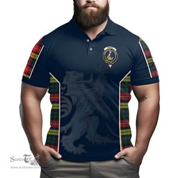 ScotsTee Shop Scottish Dewar Clan Crest Scottish Lion Rampant Sport Style Tartan Polo Shirt