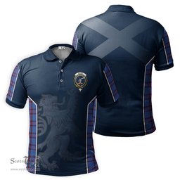 ScotsTee Shop Scottish Elliot Modern Clan Crest Scottish Lion Rampant Sport Style Tartan Polo Shirt