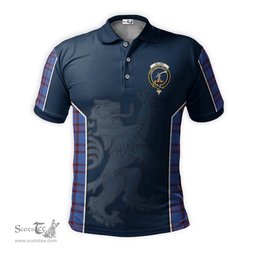 ScotsTee Shop Scottish Elliot Modern Clan Crest Scottish Lion Rampant Sport Style Tartan Polo Shirt