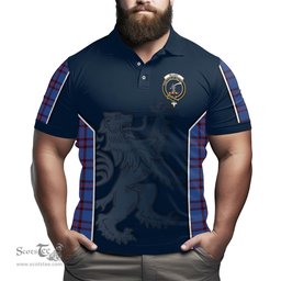 ScotsTee Shop Scottish Elliot Modern Clan Crest Scottish Lion Rampant Sport Style Tartan Polo Shirt