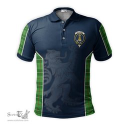 ScotsTee Shop Scottish Galloway Clan Crest Scottish Lion Rampant Sport Style Tartan Polo Shirt