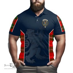 ScotsTee Shop Scottish Gartshore Clan Crest Scottish Lion Rampant Sport Style Tartan Polo Shirt