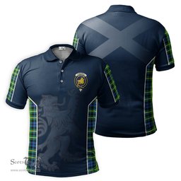 ScotsTee Shop Scottish Campbell of Breadalbane Ancient Clan Crest Scottish Lion Rampant Sport Style Tartan Polo Shirt
